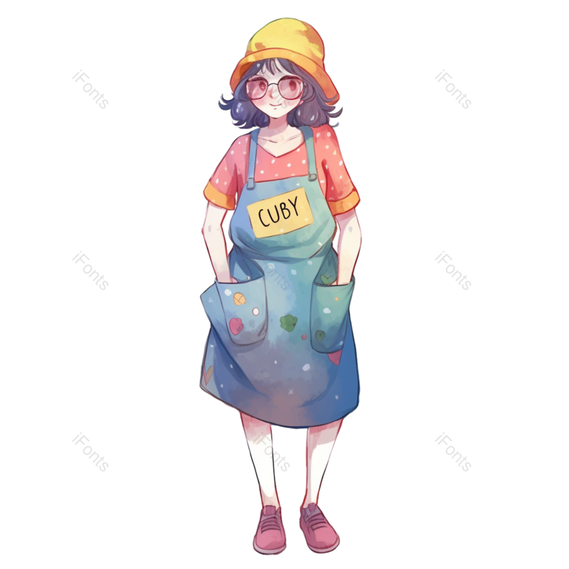 潮流图片,唯美元素,素材PNG,彩绘免抠素材